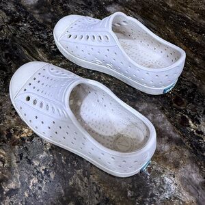 Kids Native White Slip-On Shoes